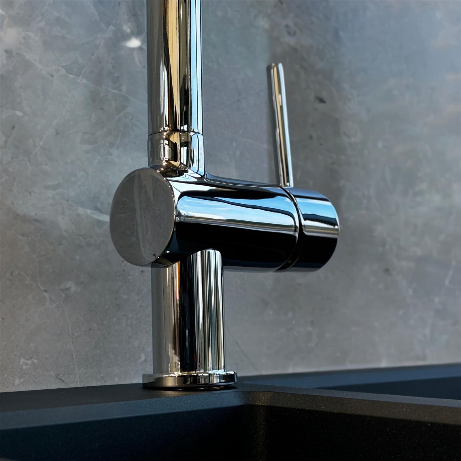 Reginox SONORAN Single Lever Pull Out Spray Spout Kitchen Mixer Tap In Chrome